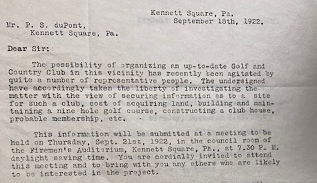 Club Meeting notice from 1922